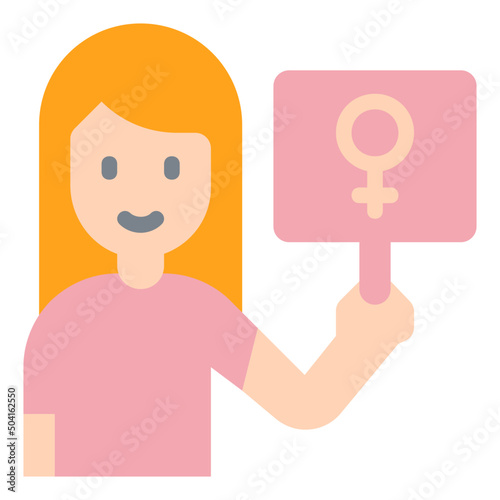 feminism movement flat icon