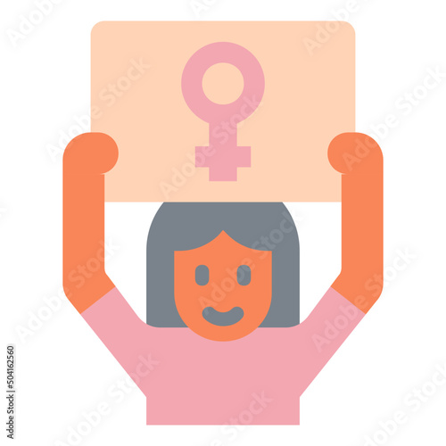 feminist activist flat icon