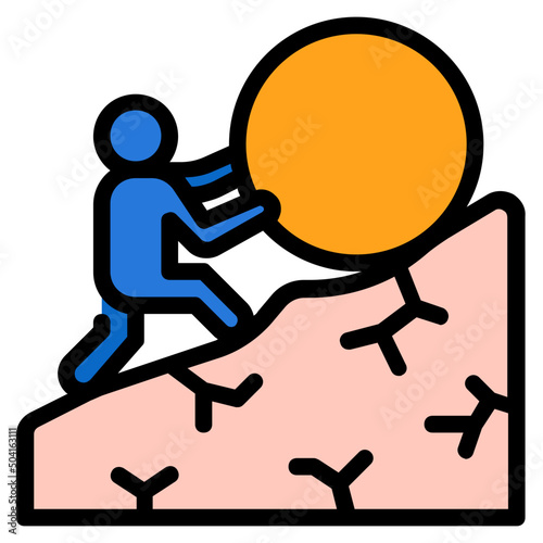 never give up Color line icon