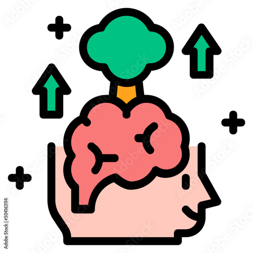 growth mindset Color line icon