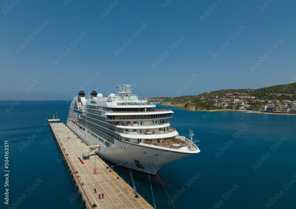 Cruise in the Cesme Marina Drone Photo, Cesme Izmir, Aegean Region, Turkey