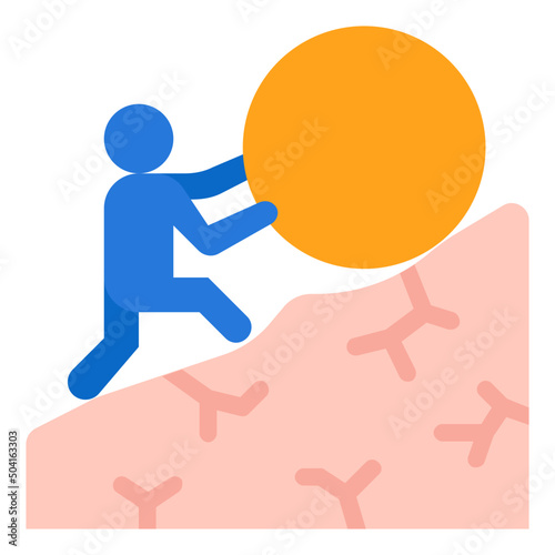 never give up flat icon