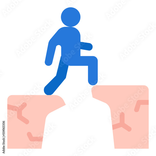 overcome fear flat icon