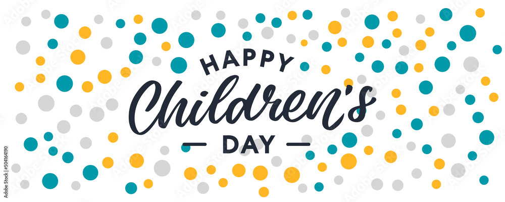 Happy Children's day. Holiday phrase. Hand drawn vector lettering.