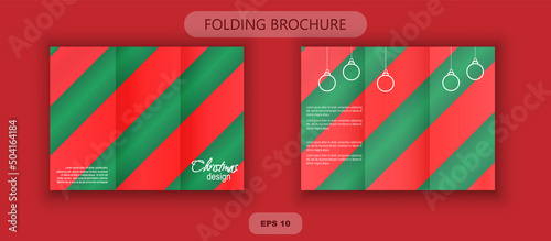 Trifold brochure Christmas. Vector graphics . Christmas flyer template.