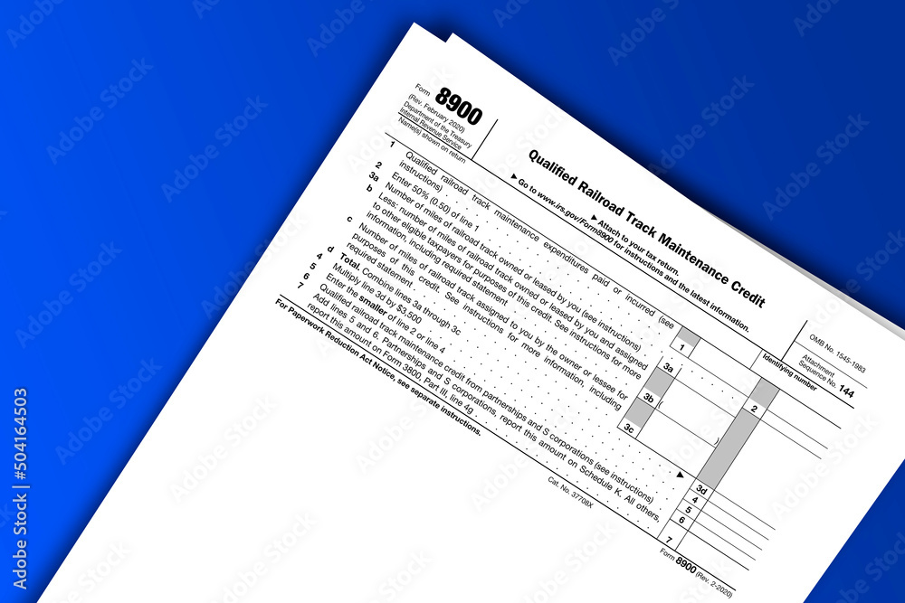 Form 8900 documentation published IRS USA 43984. American tax document on colored Form 8900 documentation published IRS USA 43984. American tax document on colored