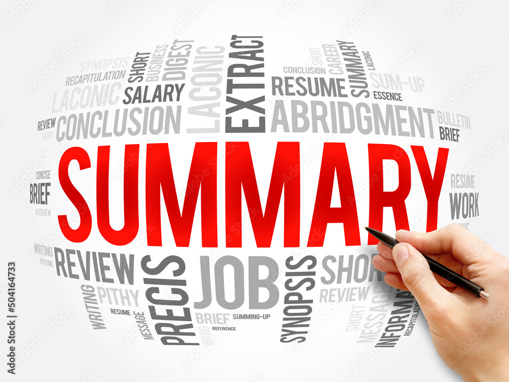 Summary word cloud collage, business concept background Summary word cloud collage, business concept background