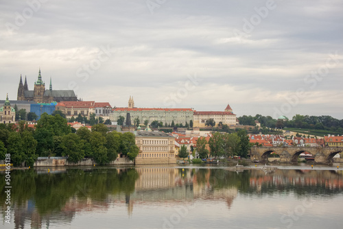 View of the old town of Prague over Vltava river, Czech Republic © Kaori