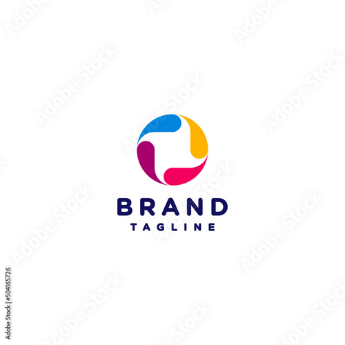 Spinning Colorful Water Drops Logo Design. Cheerful logo design of four colorful abstract propellers.