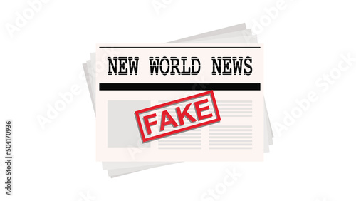 Fake News. Breaking News Fake. Newspaper Template with Fake World News, Economy, Economy Headlines. photo
