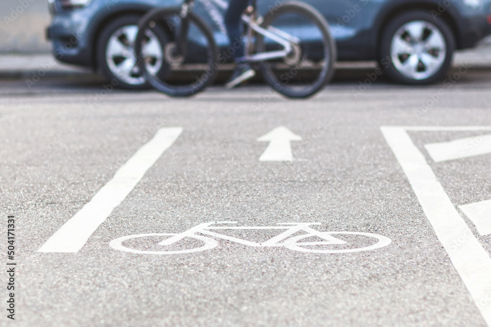 Bicycle Lane Mark On The City Cycle Lane In Road Road Markings Cycle Bicycle Lane Mark On The City Cycle Lane In Road Road Markings Cycle