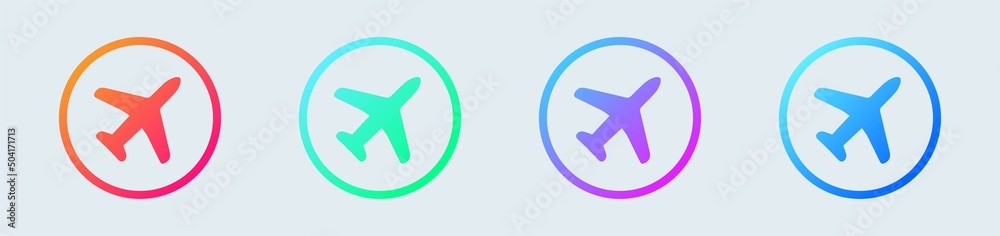 Flight transport symbol. Airplane aviation flat icon for apps and websites.
