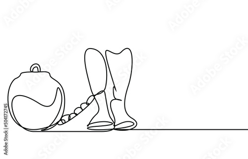 a load is tied with a chain to a person's leg