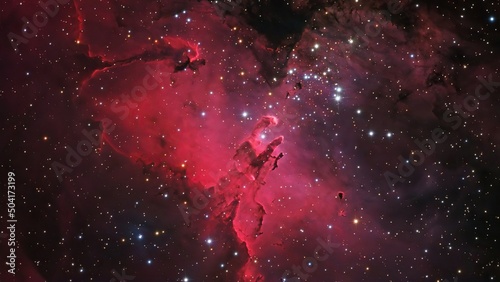 The Eagle Nebula M16 in the constellation of Serpens. Elements of this picture furnished by NASA photo