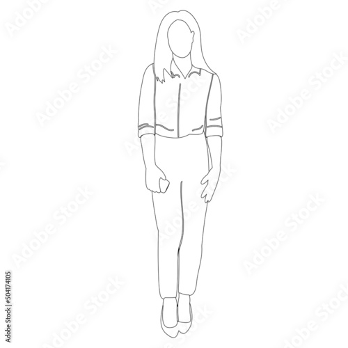 girl, woman sketch, outline, isolated