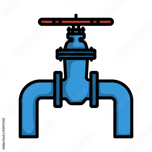 Icon Of Pipe With Valve