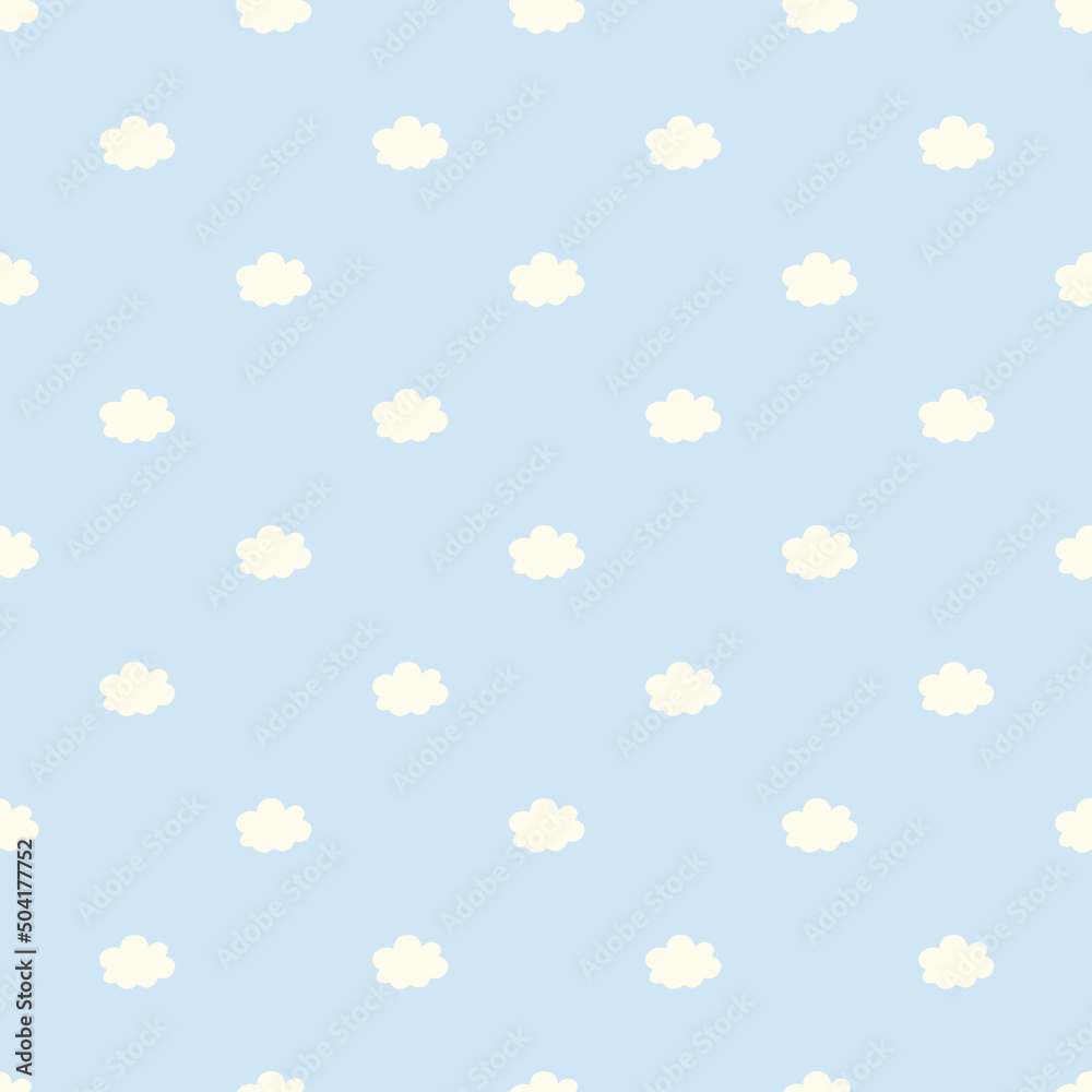 Blue seamless pattern with white clouds Blue seamless pattern with white clouds
