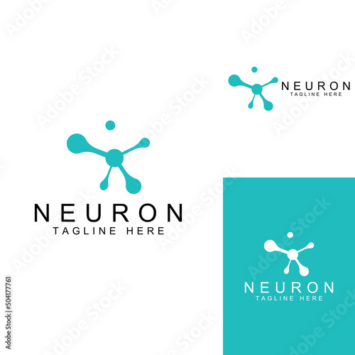 Neuron logo or nerve cell logo with concept vector illustration template.