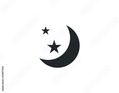 Moon and star icon vector for your web design, logo, UI. illustration