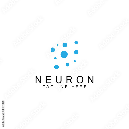 Neuron logo or nerve cell logo with concept vector illustration template.