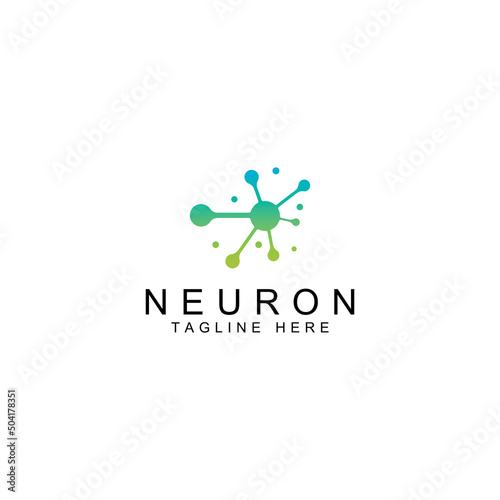 Neuron logo or nerve cell logo with concept vector illustration template.