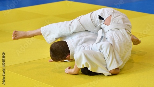 Boys compete in Judo