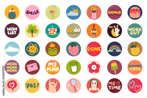 Collection of weekly or daily planner sticker, to do list, stickers templates. School scheduler and organizer