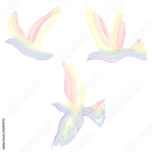 Rainbow bird of freedom. LGBT symbol. vector