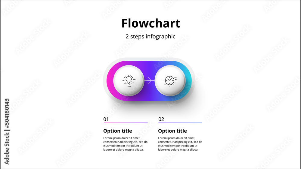 Business 2 step process chart infographic. Circular corporate workflow ...