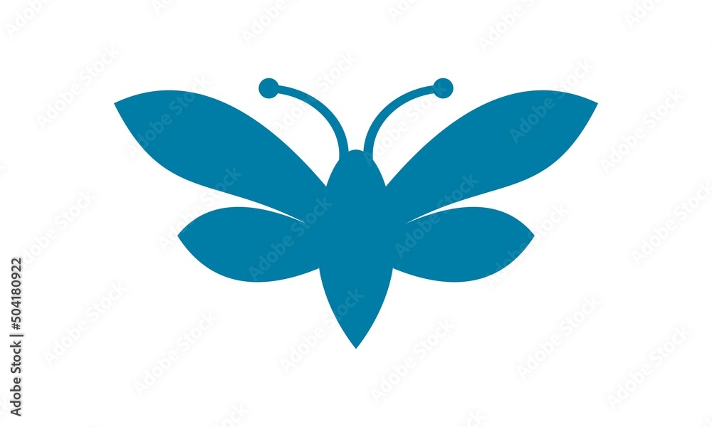 blue butterfly vector icon
