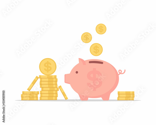 piggy bank with coins