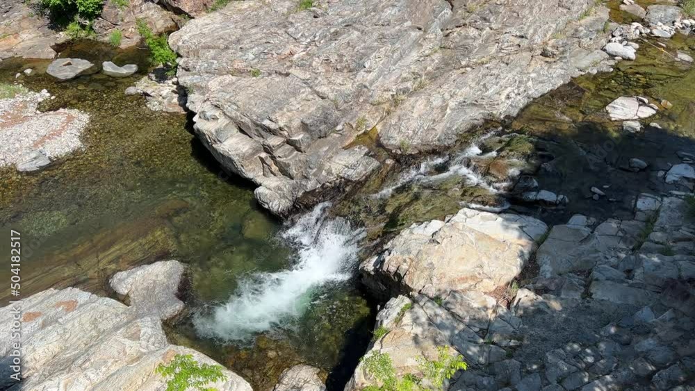 Top view, flowing valley water Top view, flowing valley water