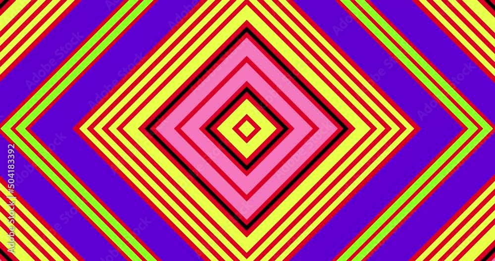 Multi-colored squares move from the center.Seamless looping animation. Multi-colored squares move from the center.Seamless looping animation.
