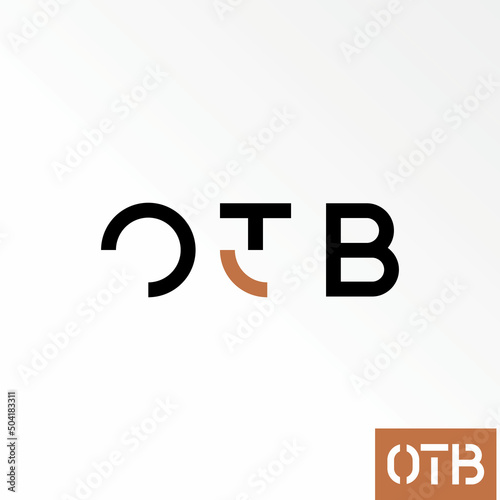 Unique Letter or word OTB sans serif font with cutting or split side image graphic icon logo design abstract concept vector stock. Can be used as symbol related to monogram or initial