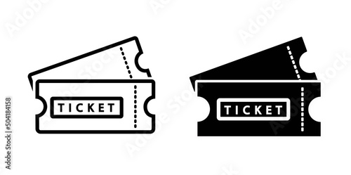Ticket icon vector. Line raffle ticket symbol. Trendy flat outline ui sign design. Thin linear graphic pictogram for web site, mobile application. Logo illustration.