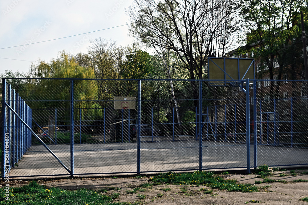 basketball court in the yard.