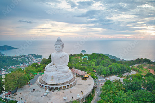  Big buddha Phuket Aerial view Cloudy Sunseet Thailand
