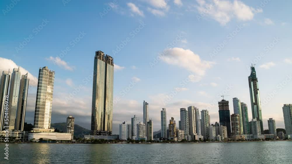 Timelapse image of Yachthouse twin skyscrapers, Balneário Camboriú, Brazil. Timelapse image of Yachthouse twin skyscrapers, Balneário Camboriú, Brazil.