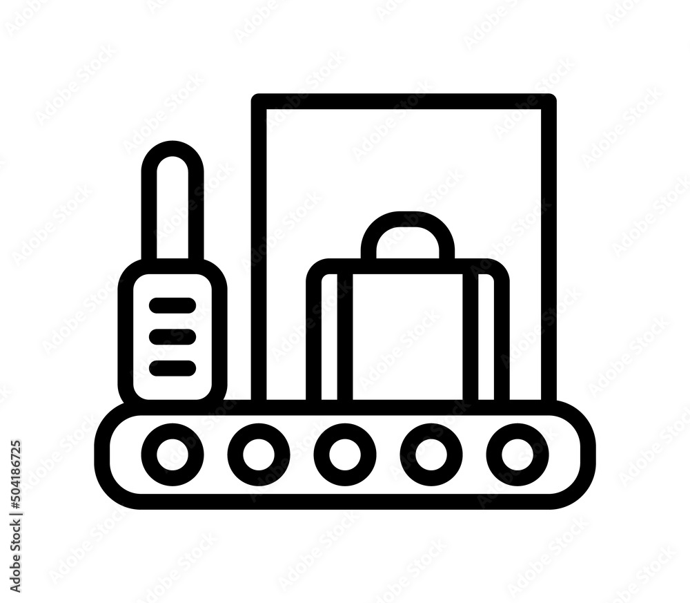 Customs flat line icon. Officer, declaration, passport control. Outline sign mascara for mobile concept and web design, store Customs flat line icon. Officer, declaration, passport control. Outline sign mascara for mobile concept and web design, store