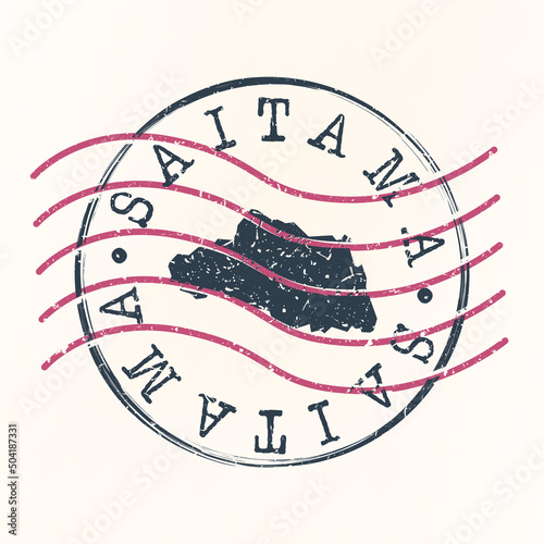 Obraz na plátně Saitama, Japan Stamp Map Postal