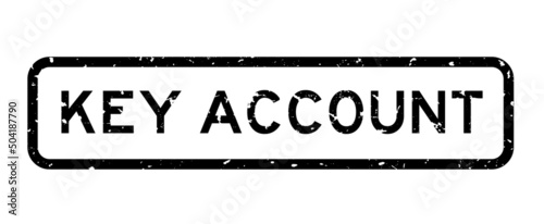 Grunge black key account word square rubber seal stamp on white background
