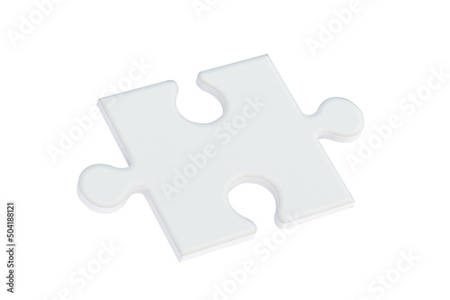 Puzzle jiggle pieces isolated on white background. 3d render
