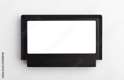 8 bit retro game cartridge with blank label