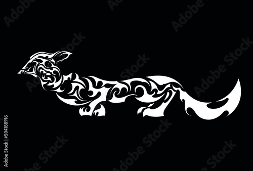 ermine small beast abstract tattoo symbol sticker