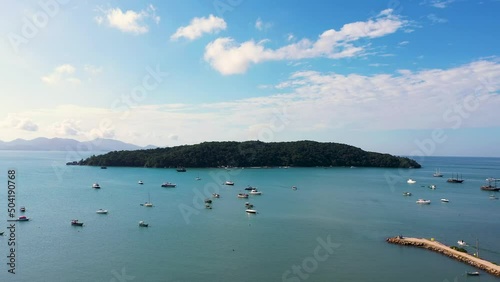 Aerial view of the touristic pier at Porto Belo city, south of Brazil. 