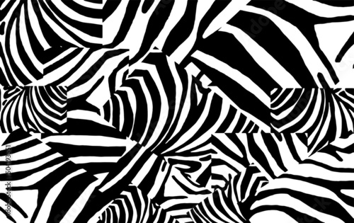 Graphical abstract 3d illustration, zebra stripes. Vector seamless patten for covers, design ,typography