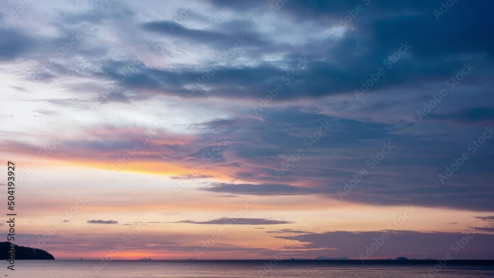 Time lapse of Majestic sunset or sunrise landscape Amazing light of nature cloudscape sky and Clouds moving away rolling 4k colorful dark sunset clouds Footage timelapse Epic cloudscape Nature view