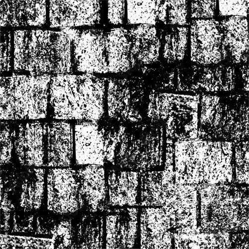 Grunge background black and white. Texture of chips, cracks, scratches, scuffs, dust, dirt. Dark monochrome surface. Old vintage vector pattern