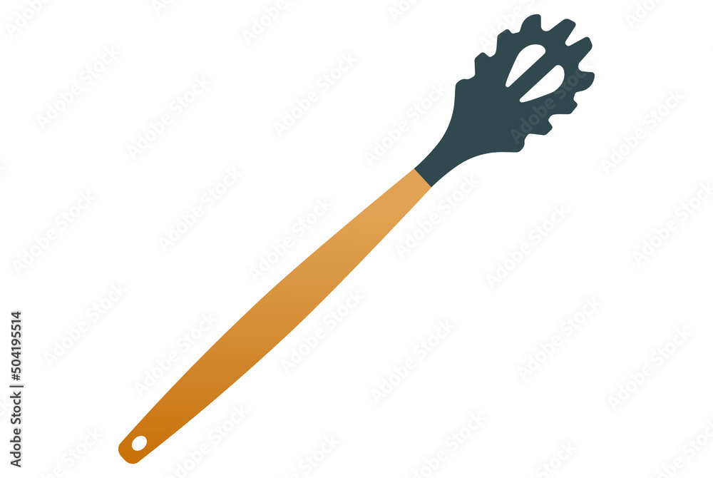 silicone spatula with teeth and wooden handle