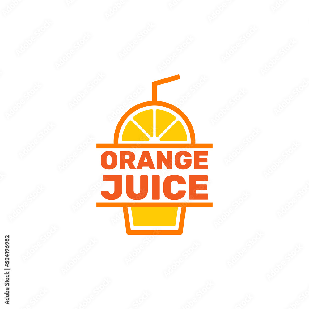 Fresh orange juice logo template design vector. Simple illustration of